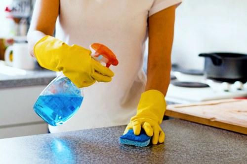 Professional hard floor cleaning in a W9 residential hallway