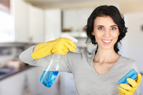 Local cleaners preparing a rental home for handover in W9